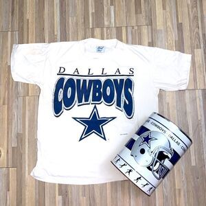 NFL Dallas Cowboy vintage t shirt single stitched vintage tin bucket man cave